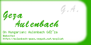 geza aulenbach business card